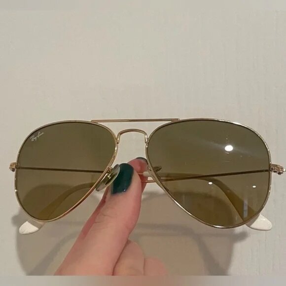 Ray-Ban Classic Aviator Sunglasses - Gold/Gradient Brown/White - Gently Used - Picture 2 of 6
